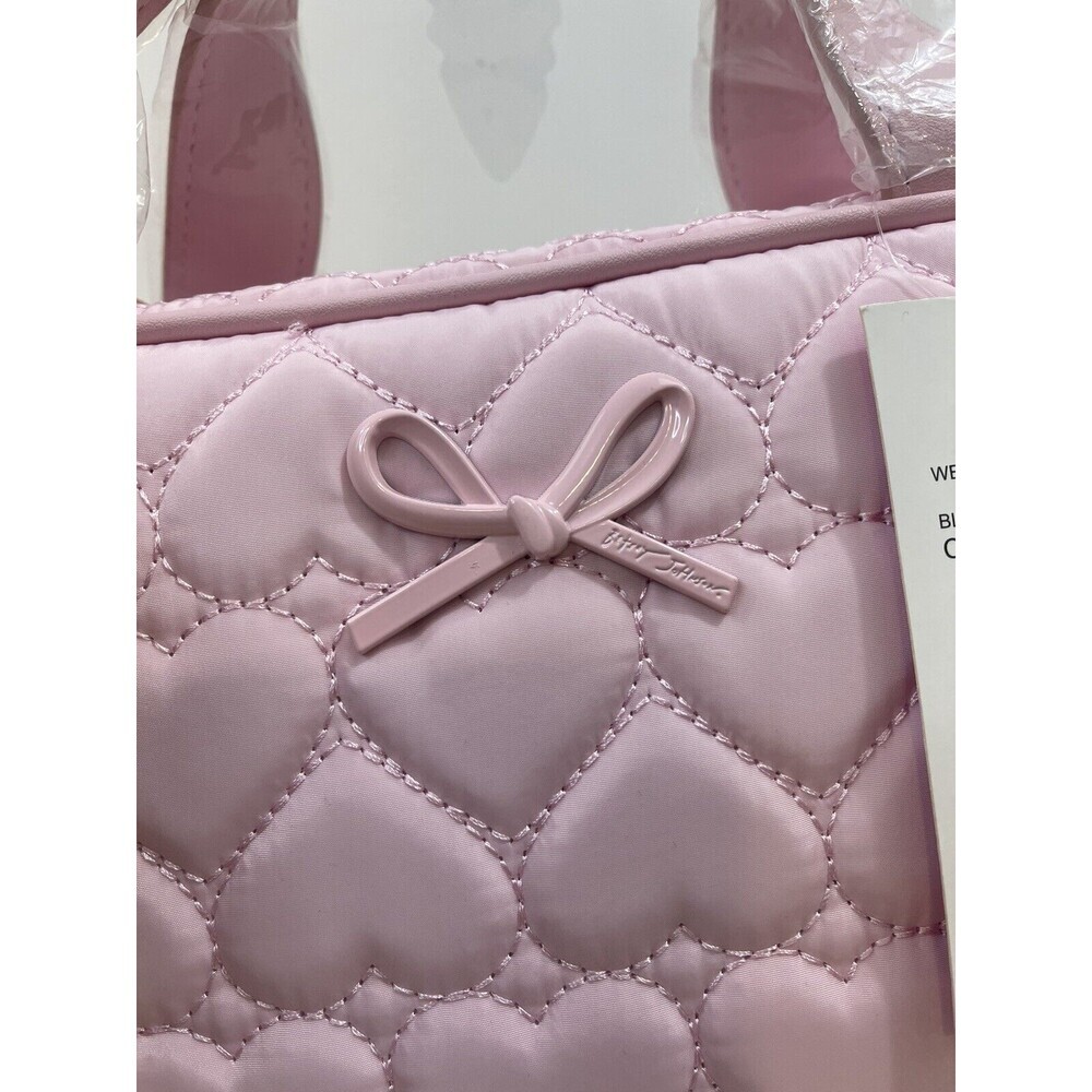 Betsy Johnson Pink Toiletry Makeup Travel Bag Coquette Puffy Heart Ballerina Y2K - Picture 7 of 8